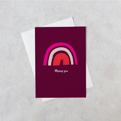 Personalised Rainbow Missing You Card