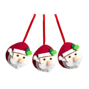 Santa Felt Decorations (Pack of 3)
