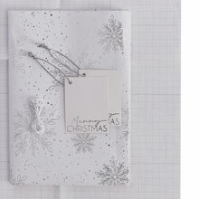 Load image into Gallery viewer, Silver Foiled Snowflakes Wrap Kit - Wrap, Ribbon &amp; Tag