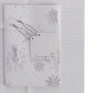 Silver Foiled Snowflakes Wrap Kit - Wrap, Ribbon & Tag