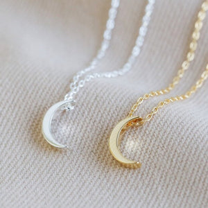 Crescent Moon Necklace in Silver